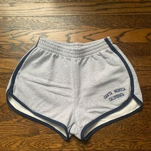 Brandy Melville Grey and Blue fuzzy sweatshorts 🤍🤍